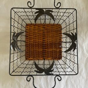 Metal and wicker basket